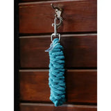 Turquoise lemieux polycotton leadrope lagoon with braided design and silver metal clip for secure handling