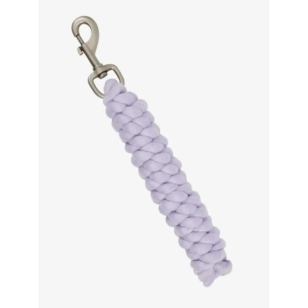 A lemieux polycotton leadrope lilac braided rope leash with a silver-toned metal clip for easy use