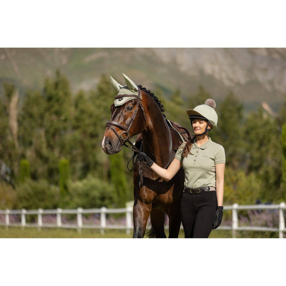 Lemieux Pom Hat Silk Fern One Size LeMieux Hat Silks Spring Summer 2024 From Barnstaple Equestrian Supplies