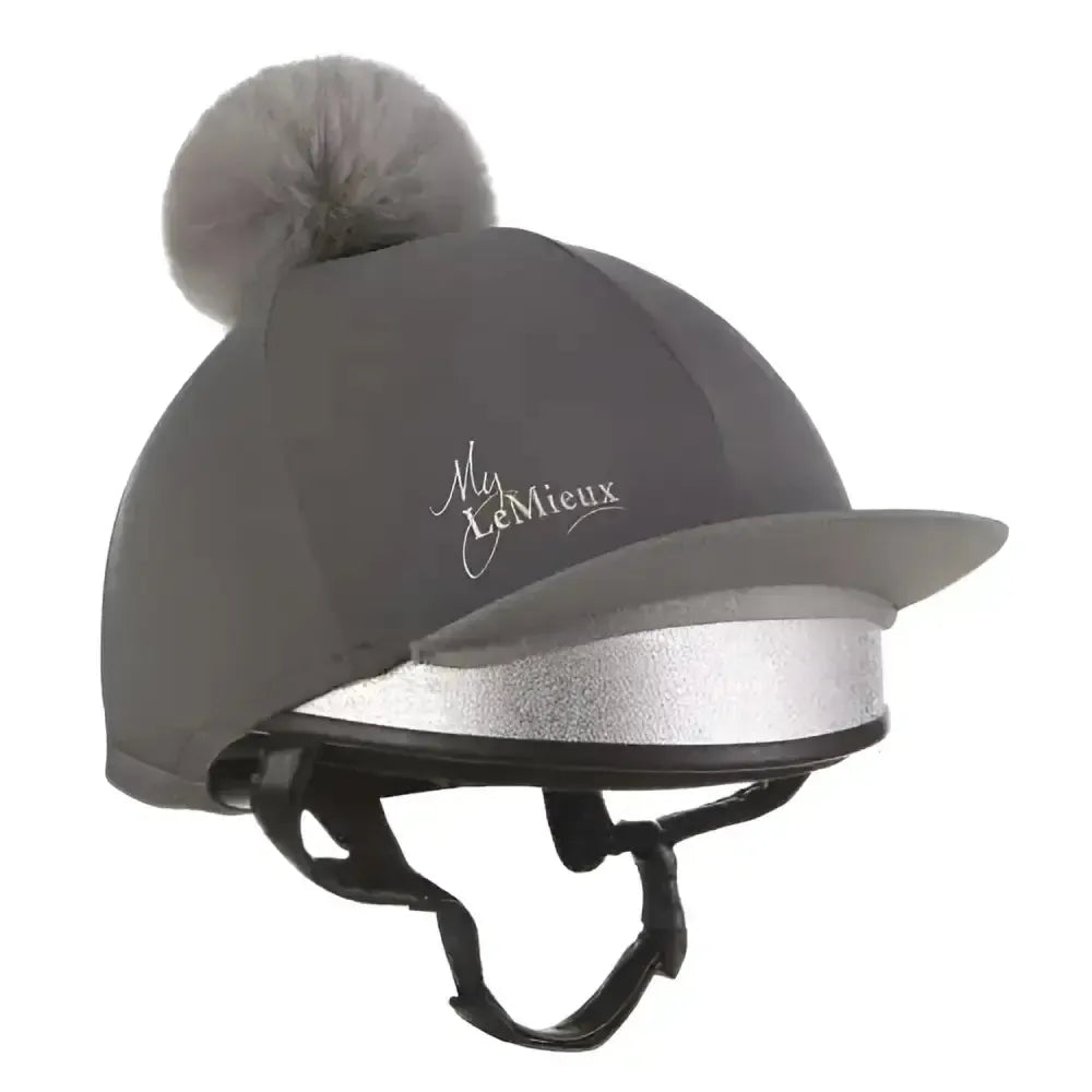 LeMieux Pom Hat Silk Slate Grey Hat Silks