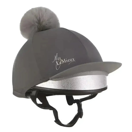 LeMieux Pom Hat Silk Slate Grey Hat Silks
