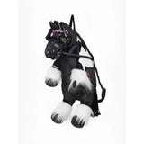 Black and white lemieux pony bag razzle plush horse backpack with soft faux fur accents for kids and pony lovers