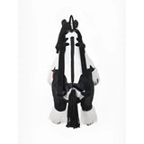 Black and white plush lemieux pony bag razzle with soft fur texture tassel details and bear-like ear straps