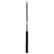 Black carbon fiber lemieux pro baton whip with silver accents and textured grip for general purpose whip use