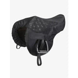 Black lemieux pro-kit ride saddle cover with mesh panel and elasticated edges for rider perfect stability