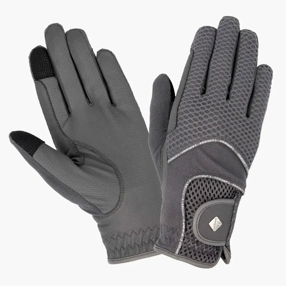 LeMieux Pro Touch 3D Mesh Riding Gloves Grey X Small Riding Gloves Barnstaple Equestrian Supplies