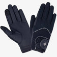 Black lemieux pro touch 3d mesh riding gloves lightweight with mesh panels and branded logo on the wrist back view