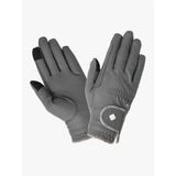 Black touchscreen gloves with reinforced fingertips and wrist closure from lemieux pro touch classic riding gloves