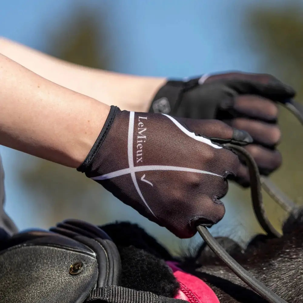 LeMieux Pro Touch Soleil Mesh Riding Gloves White X Small Riding Gloves Barnstaple Equestrian Supplies