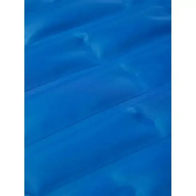 Blue inflatable pool liner with smooth glossy surface and subtle creases for lemieux proice freeze boots unique hypo-freeze gel