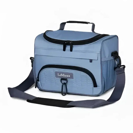 Powder blue lemieux prokit lite insulated grooming bag with black trim and detachable shoulder strap
