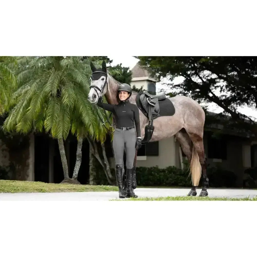 LeMieux ProSorb Plain 2 Pocket Close Contact Square Black Large Black Saddle Pads