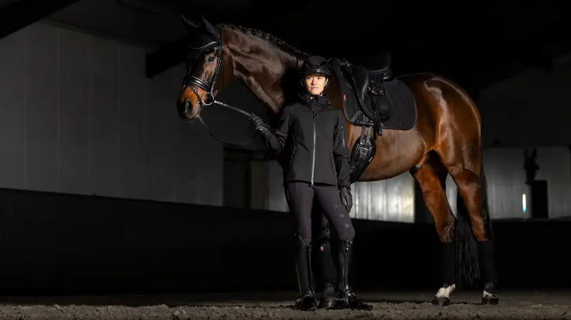 LeMieux ProSorb Plain 2 Pocket Dressage Square Black Large Black Dressage Saddle Pads