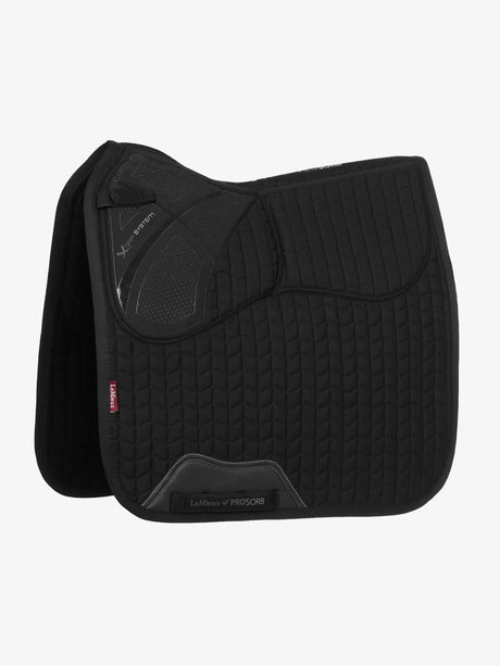 LeMieux ProSorb Plain 2 Pocket Dressage Square Black Large Black Dressage Saddle Pads