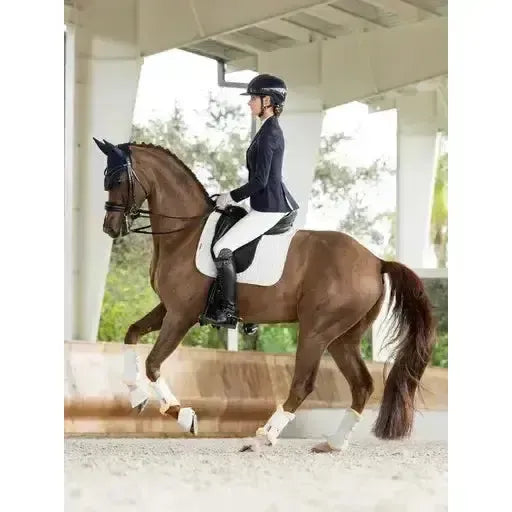 LeMieux ProSorb Plain 2 Pocket Dressage Square White Large White Dressage Saddle Pads