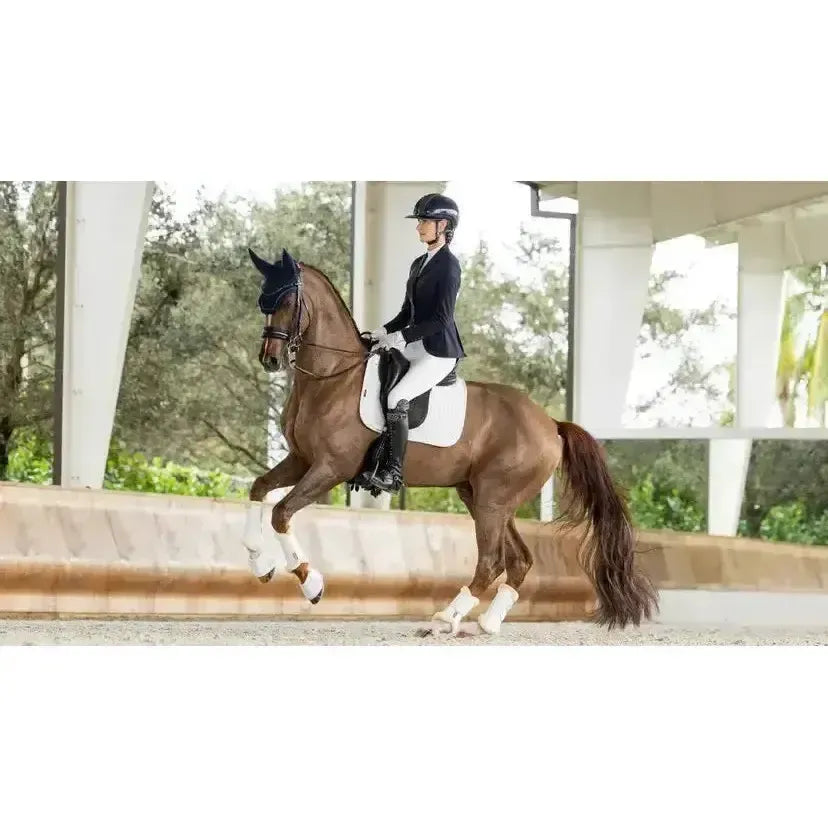 LeMieux ProSorb Plain 2 Pocket Dressage Square White Large White Dressage Saddle Pads