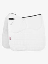 LeMieux ProSorb Plain 2 Pocket Dressage Square White Large White Dressage Saddle Pads
