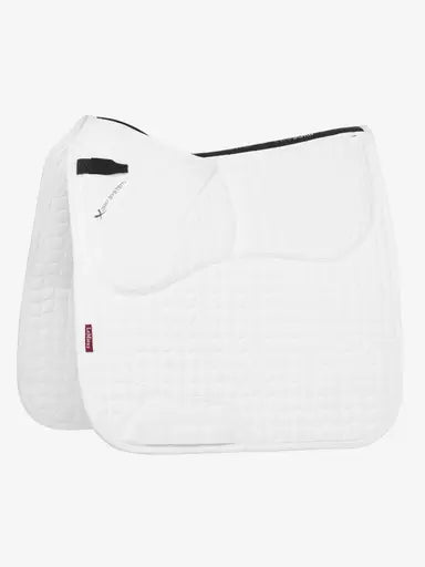 LeMieux ProSorb Plain 2 Pocket Dressage Square White Large White Dressage Saddle Pads