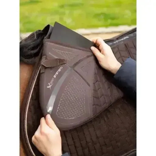 LeMieux ProSorb Plain 3 Pocket Quilted Half Pad Brown Medium Brown Corrective Saddle Pads