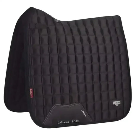Black quilted lemieux prosport loire classic dressage pad with diamond pattern and stylish lemieux loire branding