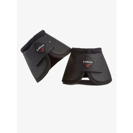 Black lemieux prosport proform ballistic over reach boots with mesh panels padded edges and no turn knob minimising