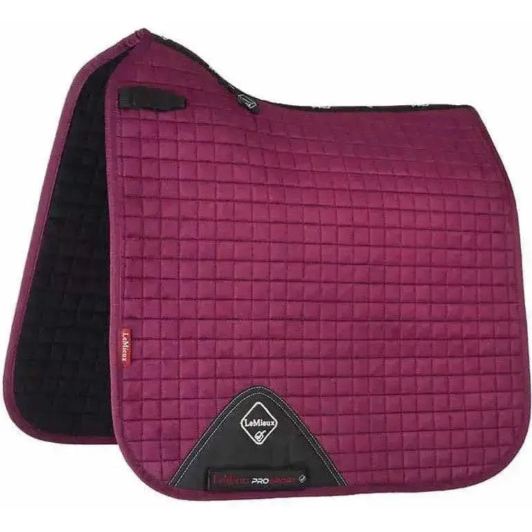 LeMieux Prosport Suede Dressage Square Plum Small/Medium Saddle Pads & Numnahs Barnstaple Equestrian Supplies