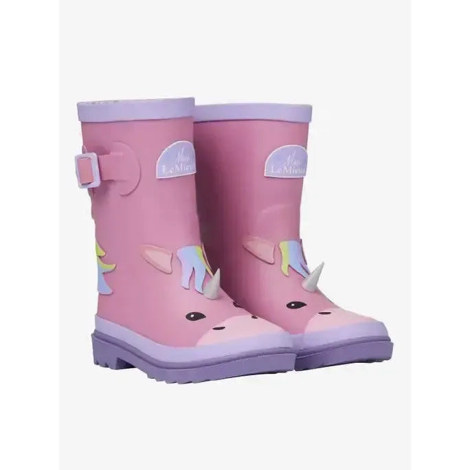 LeMieux Puddle Pals Kids Welly Unicorn UK Child 8 Pink Wellington Boots
