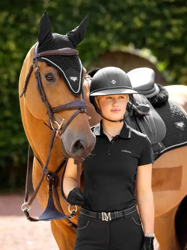 LeMieux Puissance Fly Hood Black Medium Black Horse Ear Bonnets