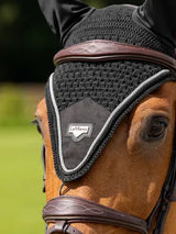 LeMieux Puissance Fly Hood Black Medium Black Horse Ear Bonnets