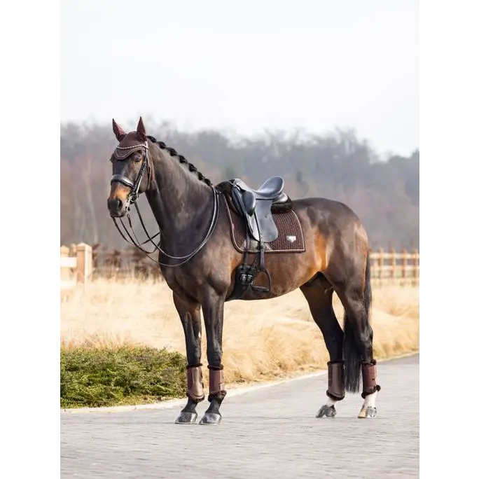 LeMieux Puissance Suede Dressage Square Brown - Dressage Saddle Pads