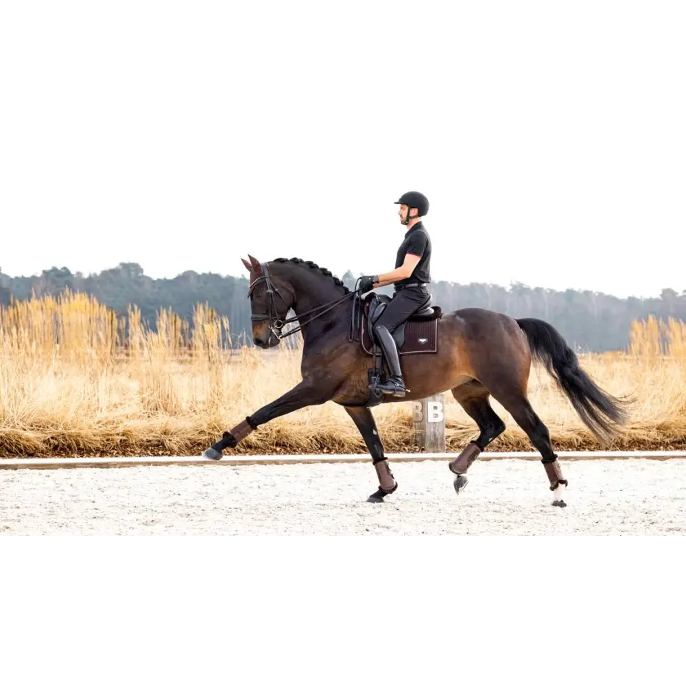 LeMieux Puissance Suede Dressage Square Brown - Dressage Saddle Pads