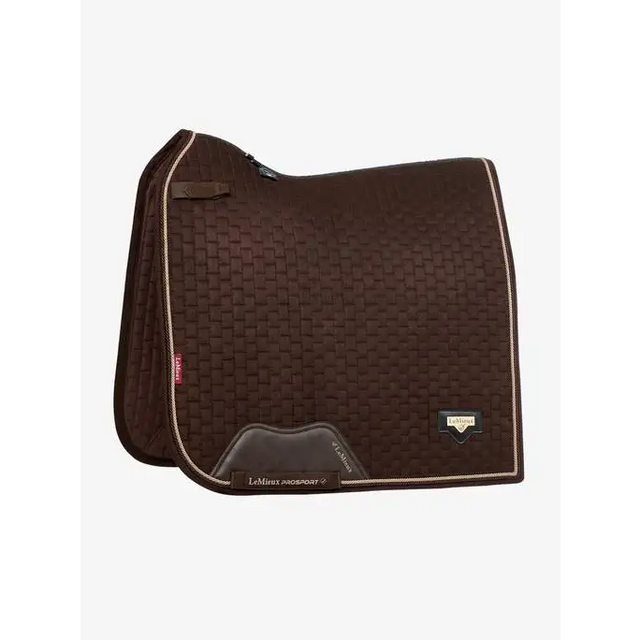 LeMieux Puissance Suede Dressage Square Brown - Small/Medium / Brown - Dressage Saddle Pads