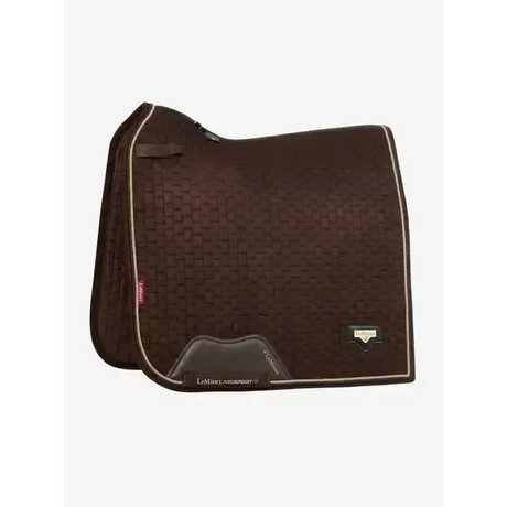 LeMieux Puissance Suede Dressage Square Brown Small/Medium Brown Dressage Saddle Pads