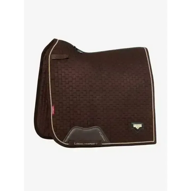 LeMieux Puissance Suede Dressage Square Brown Small/Medium Brown Dressage Saddle Pads