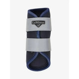 Navy blue and gray lemieux reflective grafter horse hoof boot with reflective straps designed for grafter boots fit