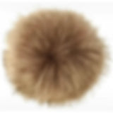 A fluffy round brown lemieux replacement pom made of soft textured material for lemieux hat silks replacement pom poms