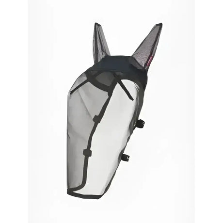 Black mesh fly mask black with adjustable straps and ear flaps lemieux ride on fly mask for horses