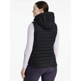 Black quilted lemieux rose hooded puffer gilet with a hood perfect for chilly days