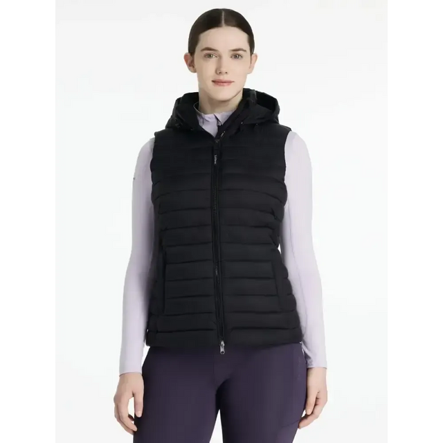 Lemieux Rose Hooded Puffer Gilet Black Black UK 6 Gilets