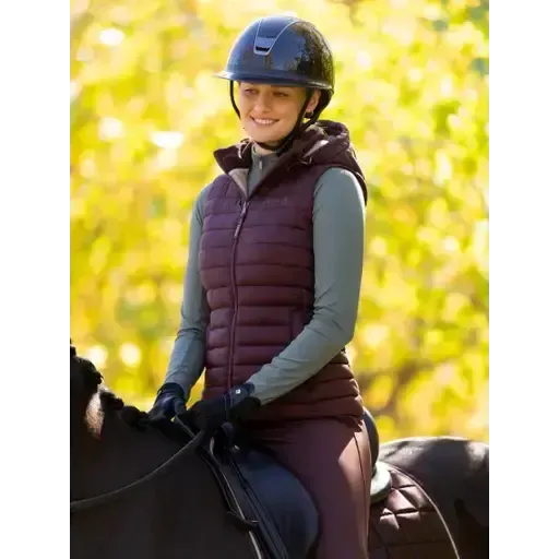Lemieux Rose Hooded Puffer Gilet Damson Damson UK 6 Gilets