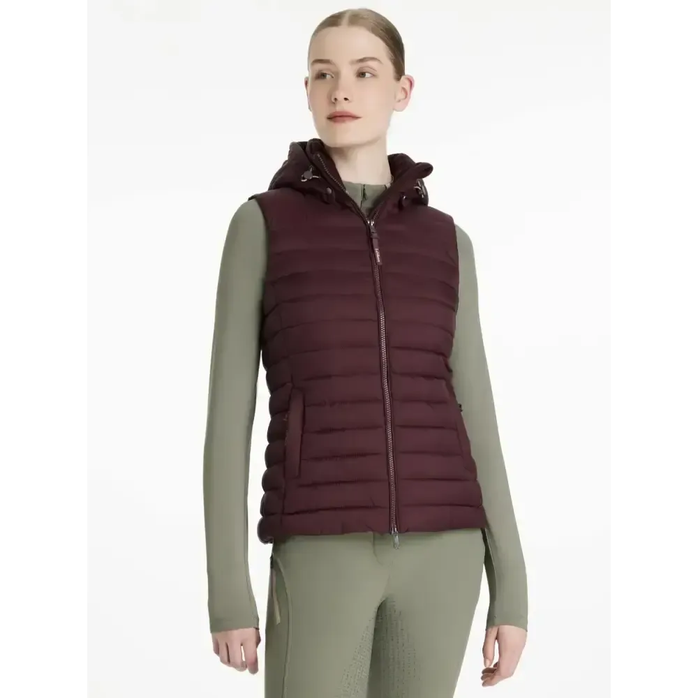 Lemieux Rose Hooded Puffer Gilet Damson Damson UK 6 Gilets