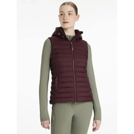 Lemieux Rose Hooded Puffer Gilet Damson Damson UK 6 Gilets