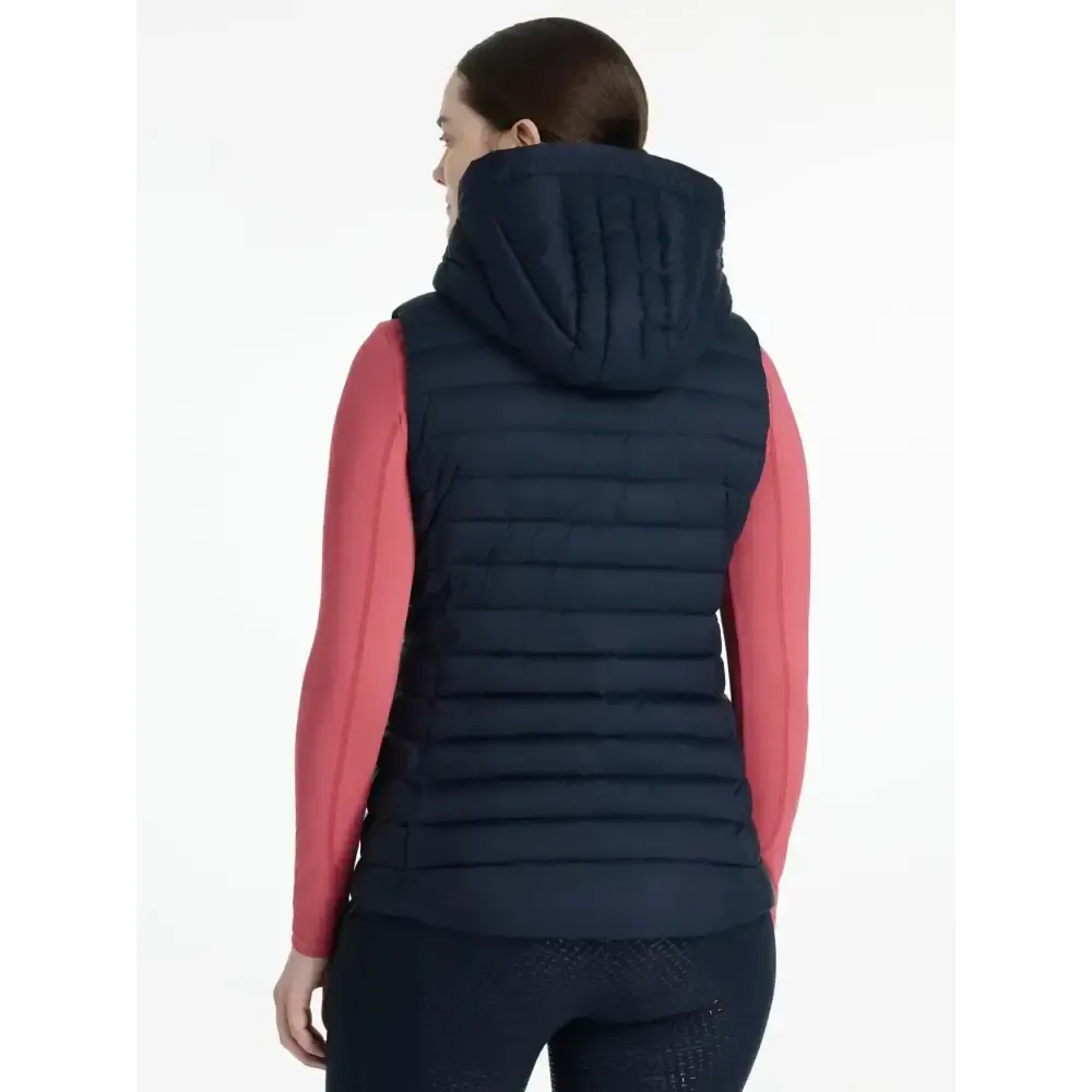 Lemieux Rose Hooded Puffer Gilet Navy Navy UK 6 Gilets