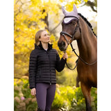 Sleek black lemieux rose hooded puffer jacket with quilted design high collar and zippered front closure