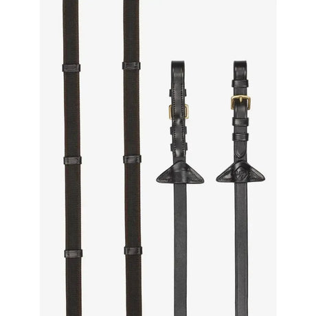 LeMieux Rubber Grip Continental Reins Brown/Brass Cob Brown/Brass Continental Reins