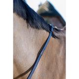 Black leather horse bridle strap with sleek finish for lemieux rubber grip brown silver reins continental use