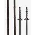 LeMieux Rubber Grip Continental Reins Brown/Silver Pony Brown/Silver Continental Reins