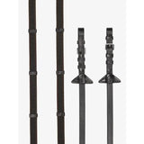 LeMieux Rubber Grip Continental Reins Brown/Silver Pony Brown/Silver Continental Reins