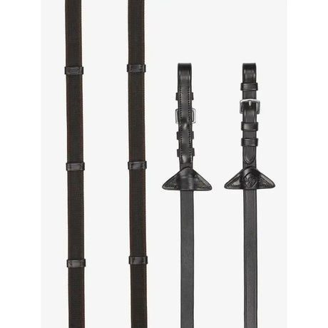 LeMieux Rubber Grip Continental Reins Brown/Silver Pony Brown/Silver Continental Reins