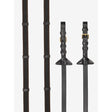LeMieux Rubber Grip Continental Reins Brown/Brass Cob Brown/Brass Continental Reins